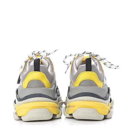Balenciaga Fabric Mesh Womens Triple S Sneakers 37 Yellow Grey White 5 of 11