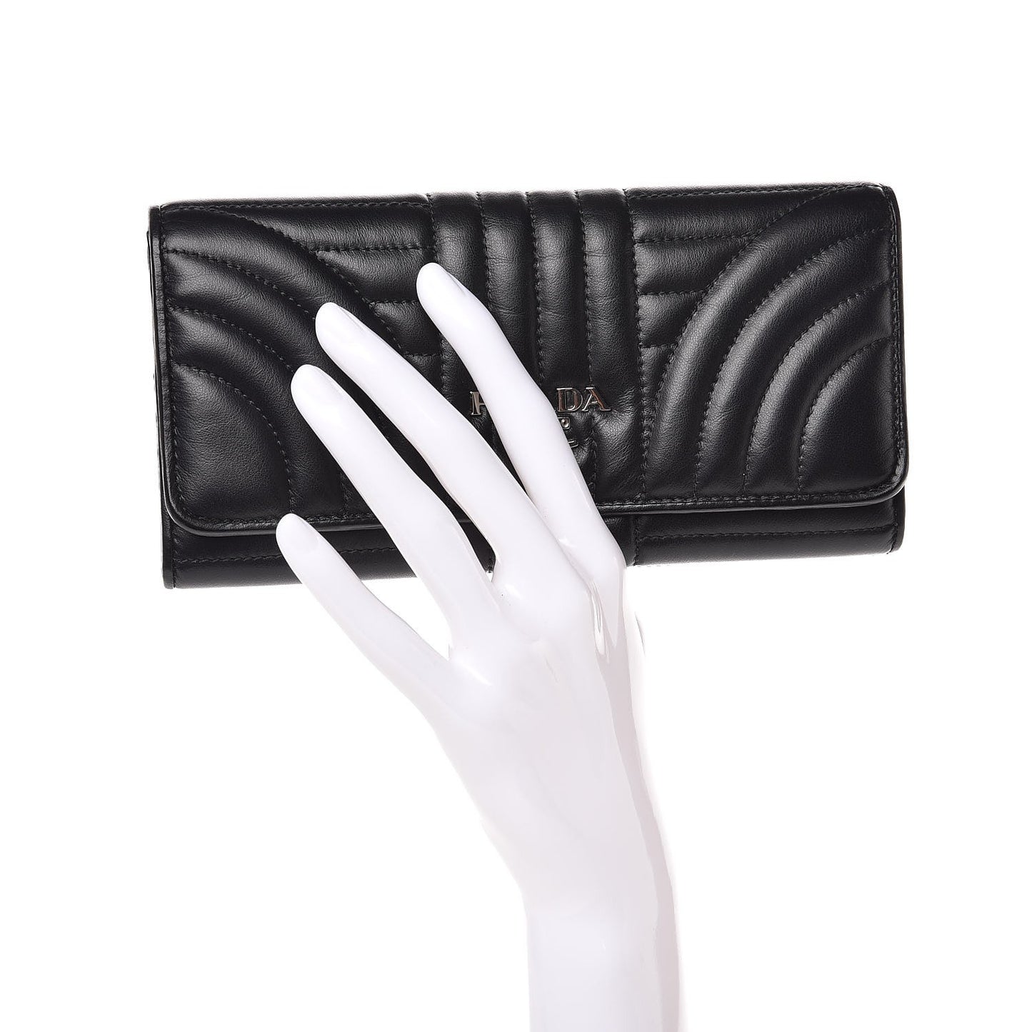 Soft Calfskin Diagramme Continental Wallet Black
