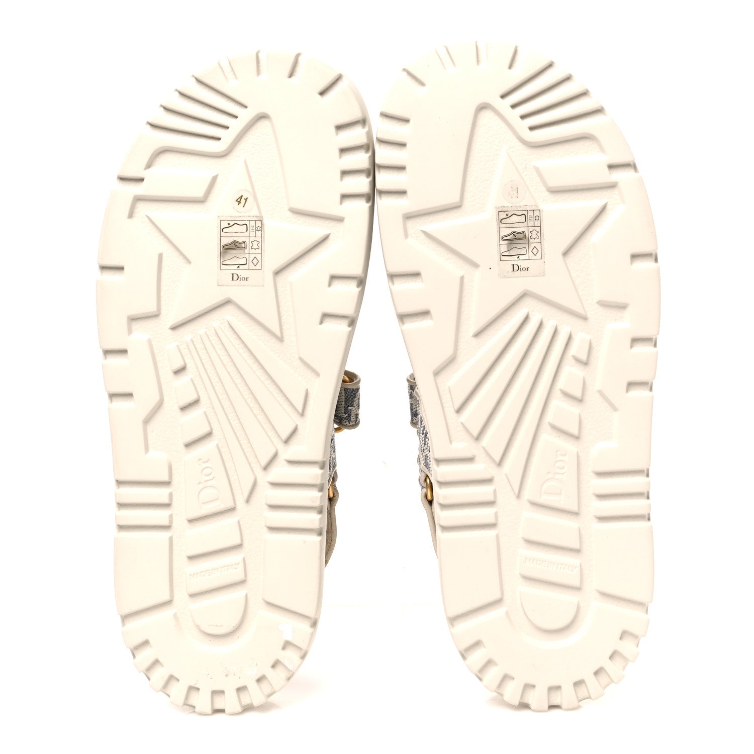 Christian Dior Oblique Raffia Chambray Jacquard Dioract Sandals 41 Blue Ecru 7 of 12