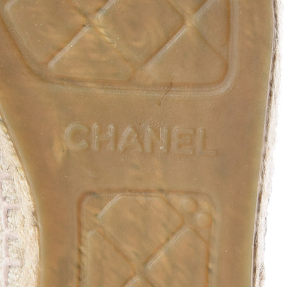 Chanel Linen Sequin CC Espadrilles 37 Beige Black 6 of 12