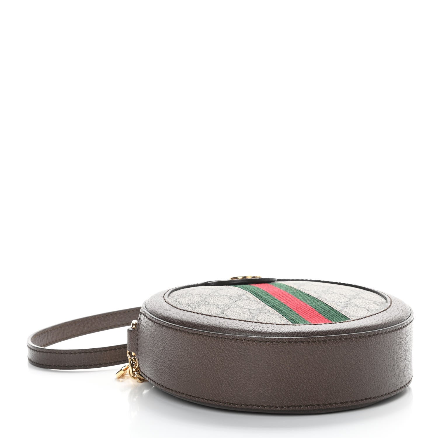 Gucci GG Supreme Monogram Web Mini Ophidia Round Shoulder Bag Brown 4 of 10