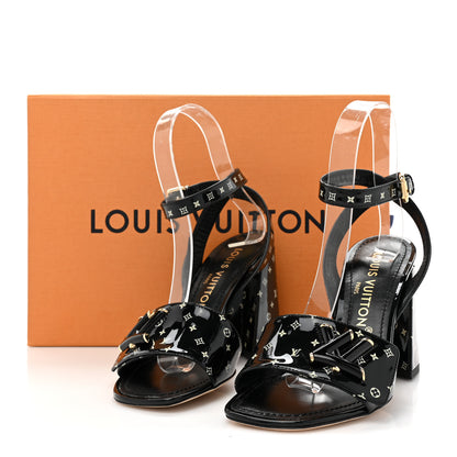 Louis Vuitton Patent Calfskin Shake Platform Sandal 36 Black White 10 of 10