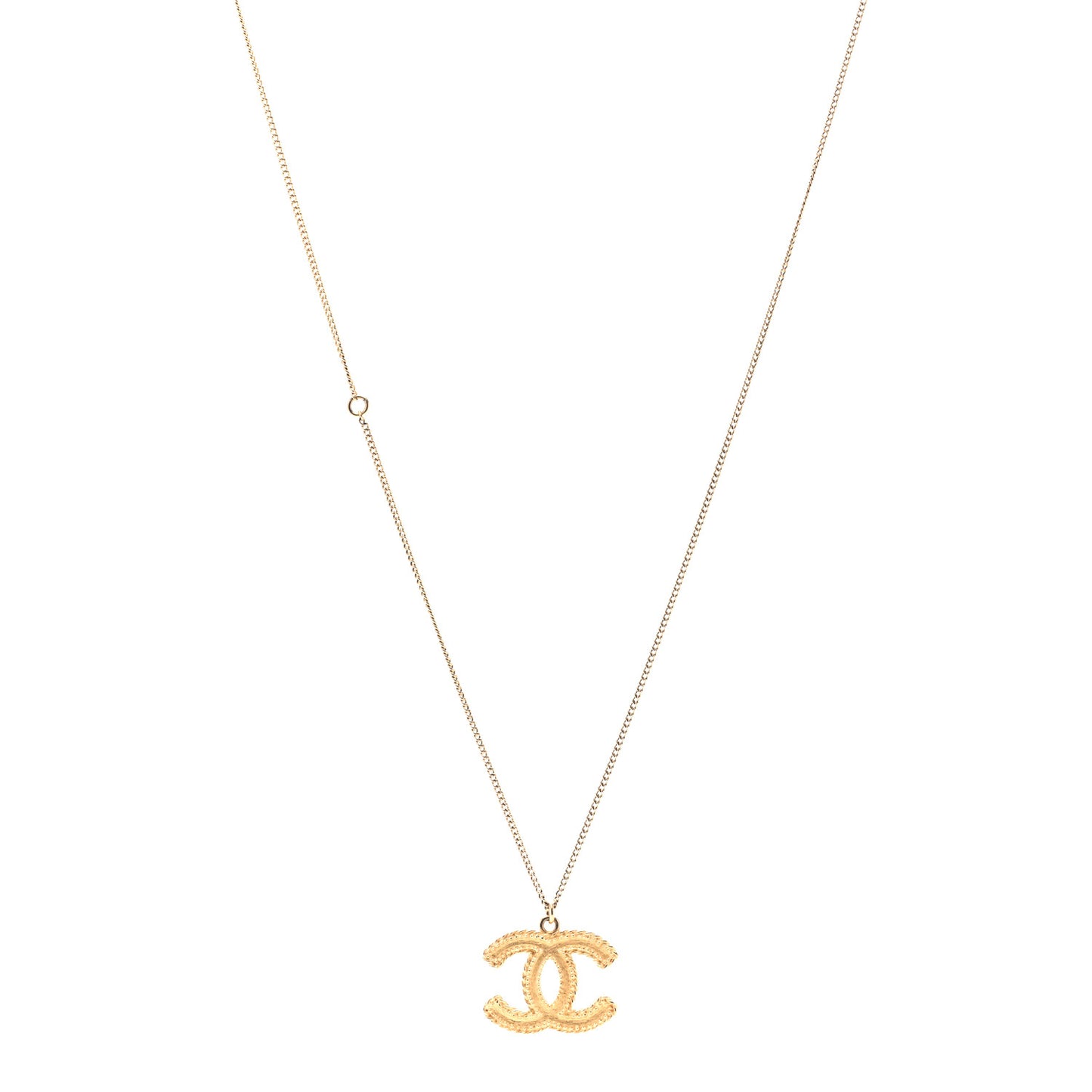 Metal CC Necklace Matte Gold