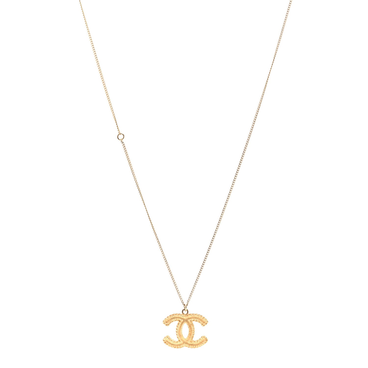 Chanel Metal CC Necklace Matte Gold 1 of 6