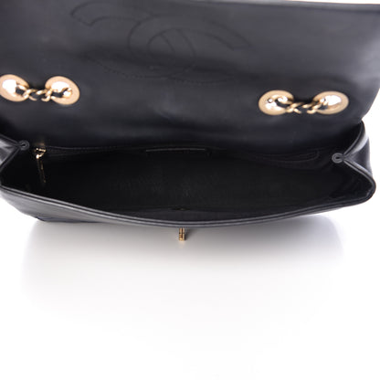 Chanel Lambskin Quilted Medium Graphic Flap Navy Black 5 of 12