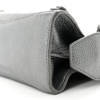 Balenciaga Metallic Grained Calfskin Neo Classic Silver Hardware Mini City Silver 10 of 13