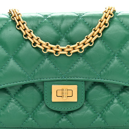 Chanel Aged Calfskin Quilted 2.55 Reissue Flap Pouch With Chain Green 10 of 13