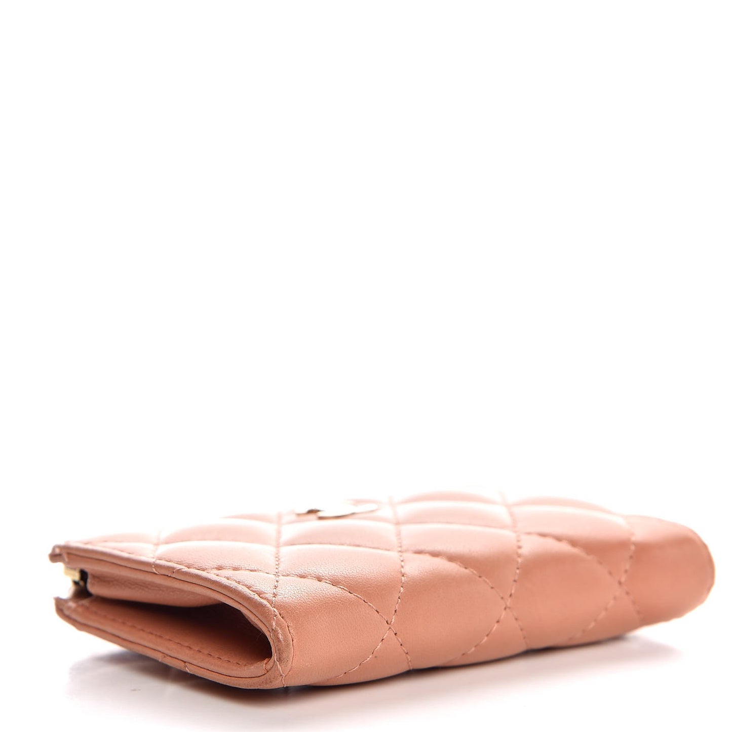 Lambskin Quilted Key Holder Case Pink