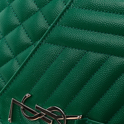 Saint Laurent SAINT LAURENT Grain De Poudre Textured Mixed Matelasse Triquilt Monogram Clutch Green Field 10 of 11
