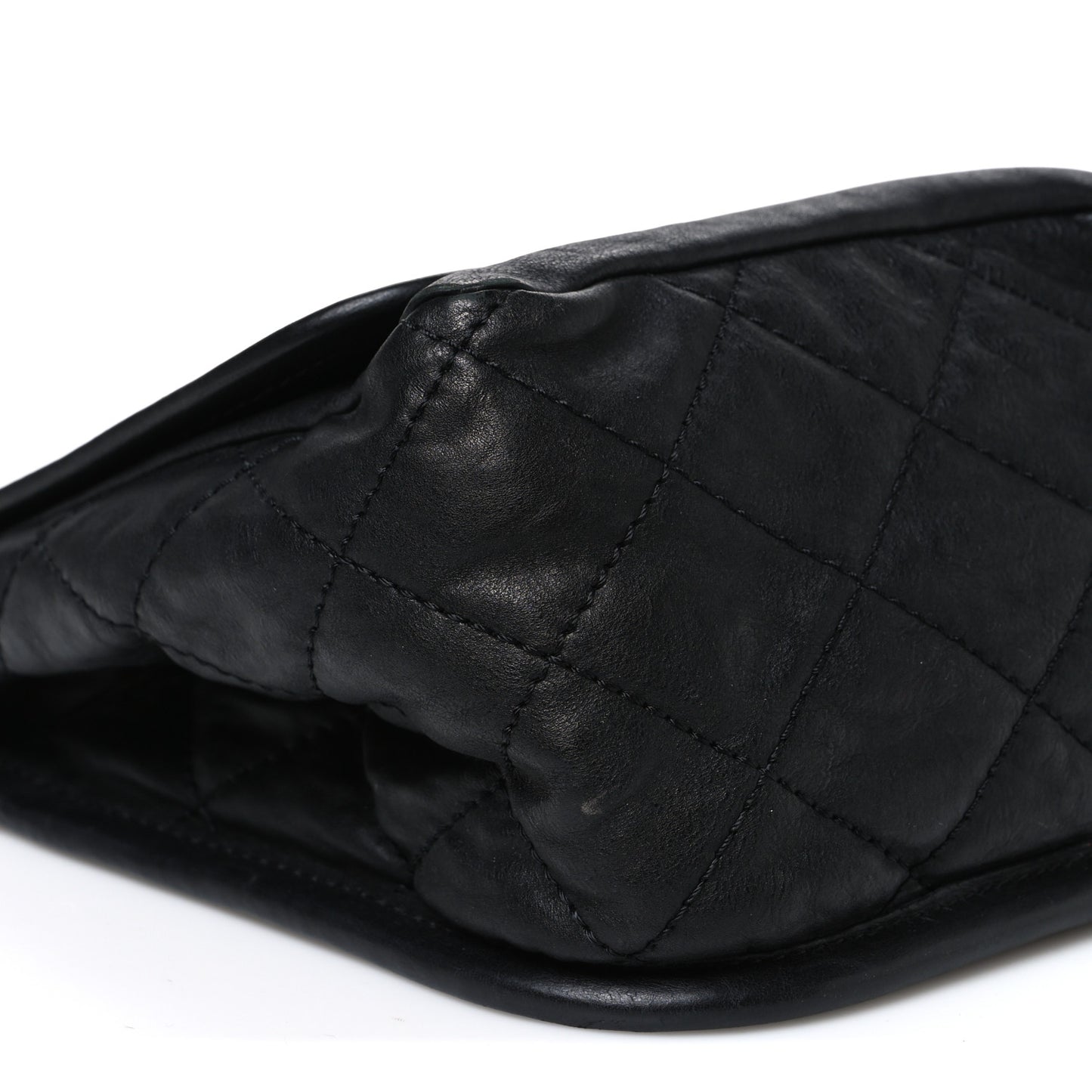 Aged Calfskin Quilted 2.55 Reissue Chain Flap Black