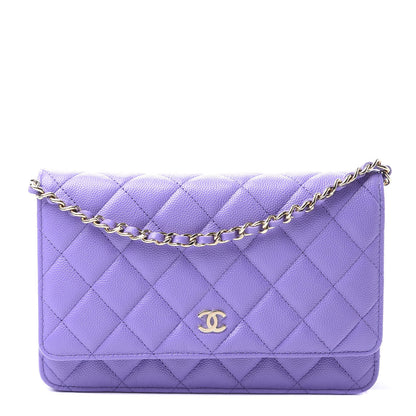 Chanel Caviar Quilted Wallet On Chain WOC Purple 1 of 9