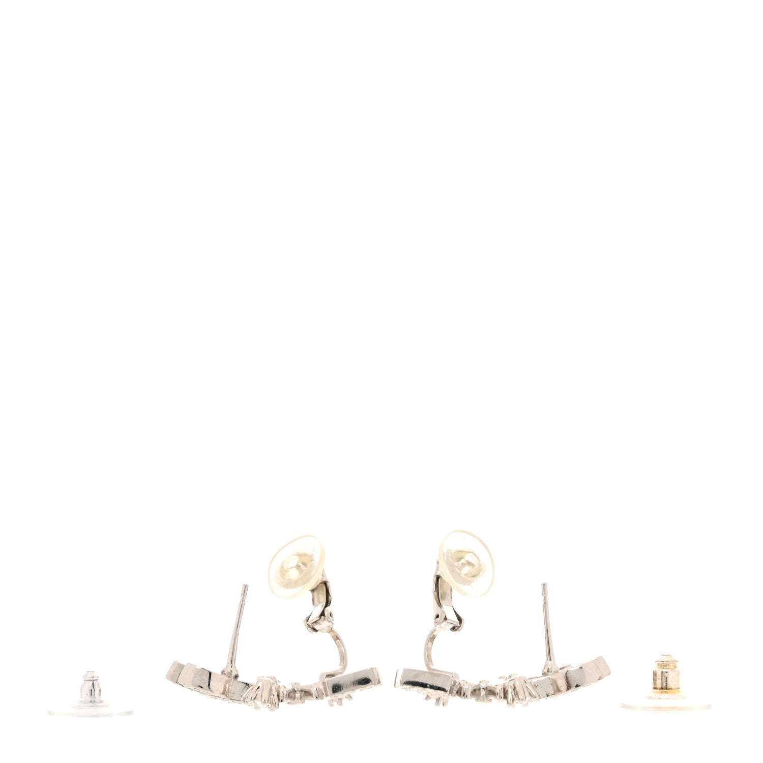 Chanel Crystal Star 5 CC Earrings Silver 3 of 6
