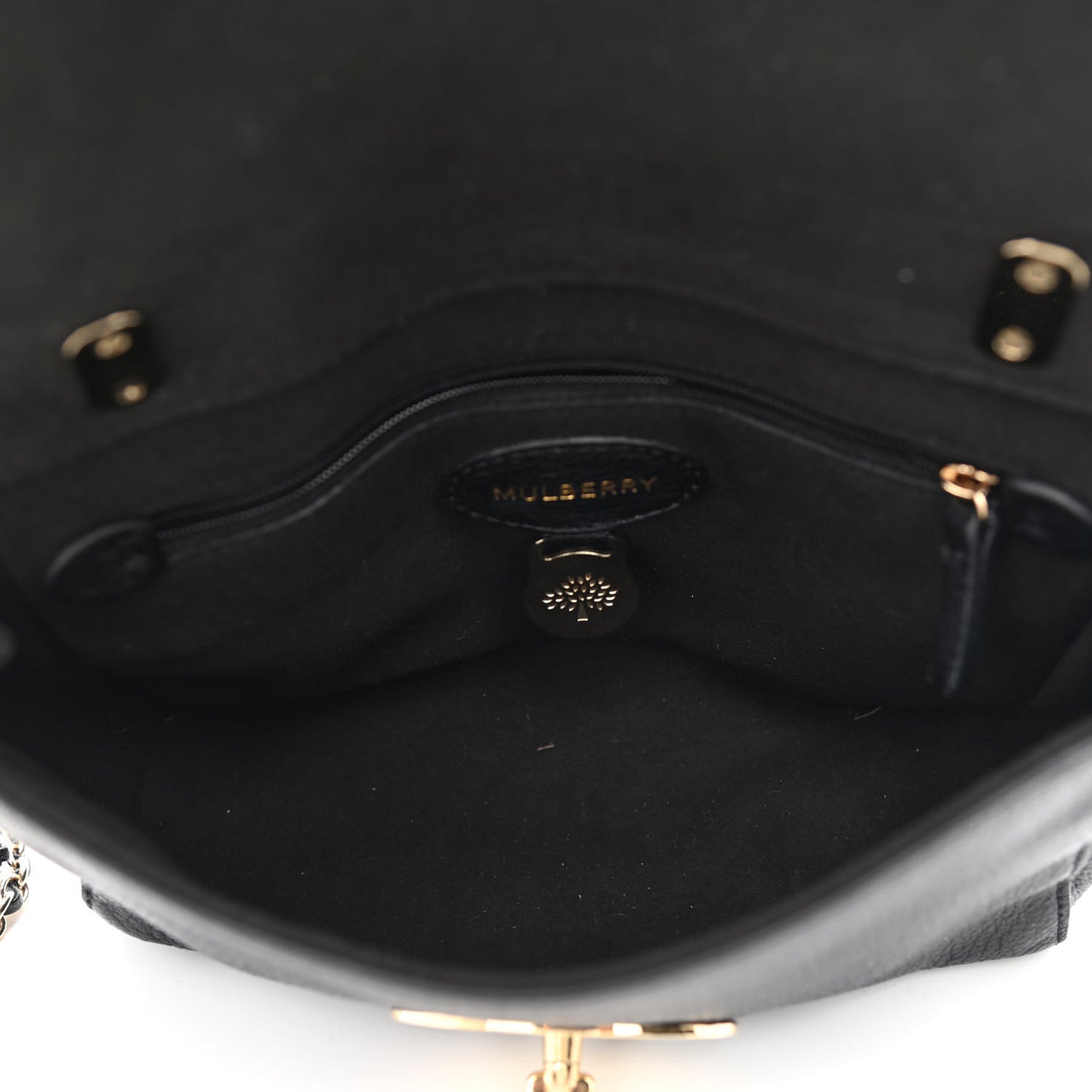 Glossy Goatskin Small Lily Flap Black