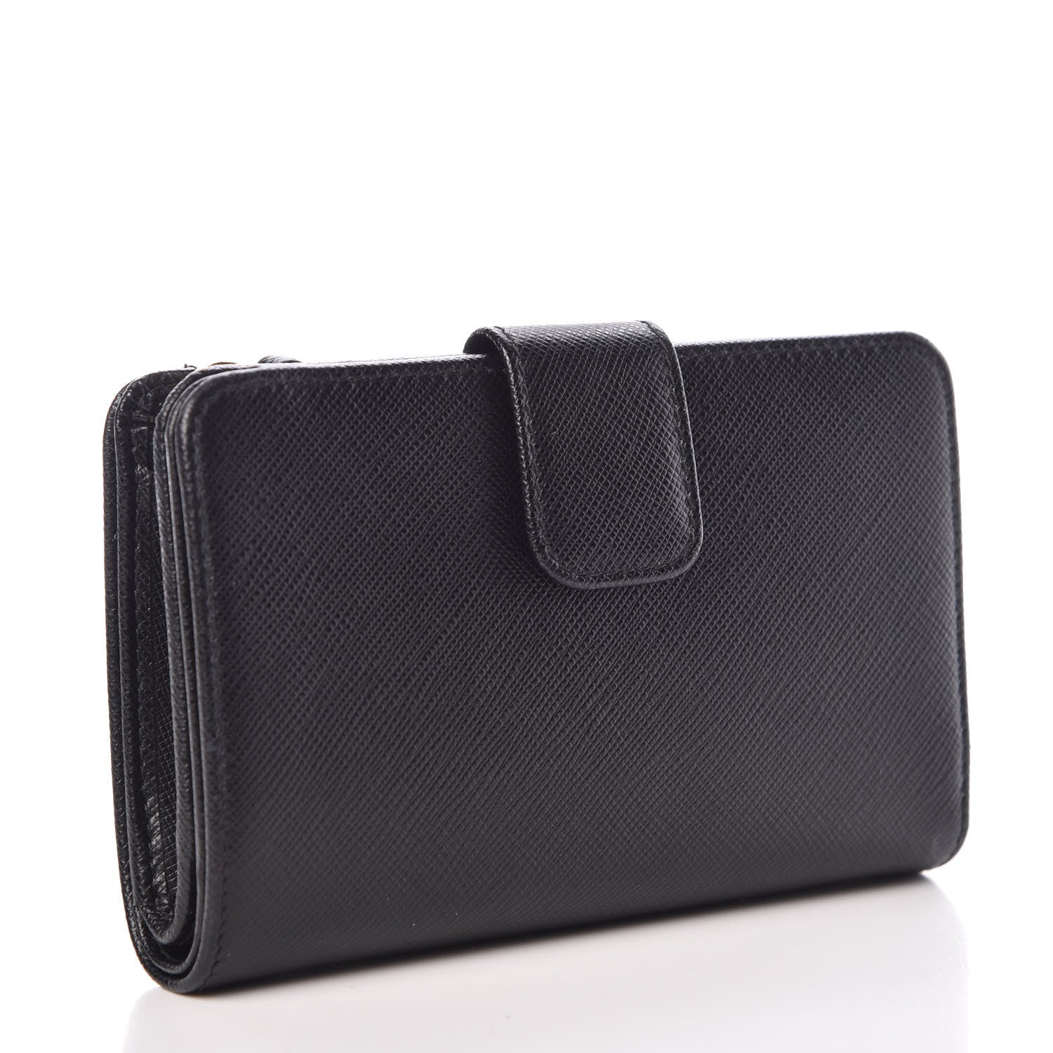 Prada Saffiano Compact Wallet Black 3 of 9