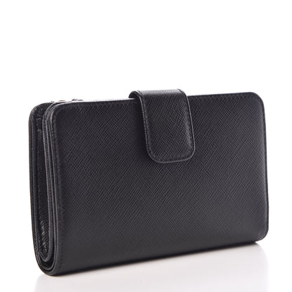 Prada Saffiano Compact Wallet Black 3 of 9