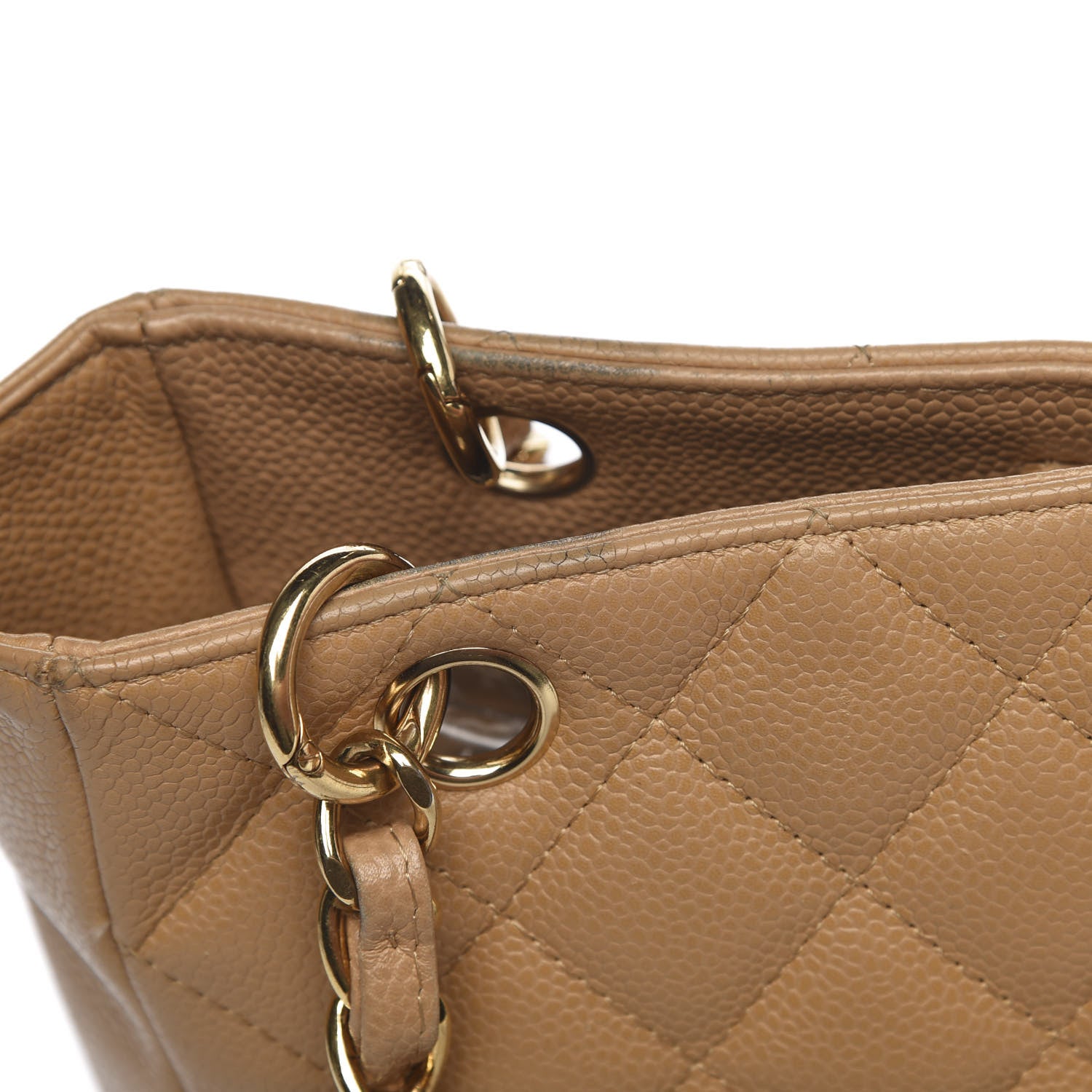 Chanel Caviar Quilted Petit Shopping Tote PST Dark Beige 10 of 17