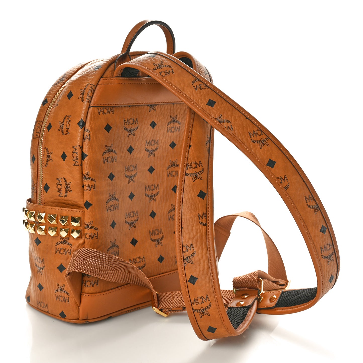Visetos Small Side Stud Stark Backpack Cognac