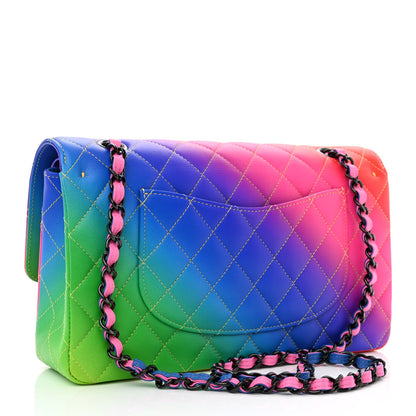 Chanel Calfskin Quilted Medium Rainbow Double Flap Multicolor 3 of 11
