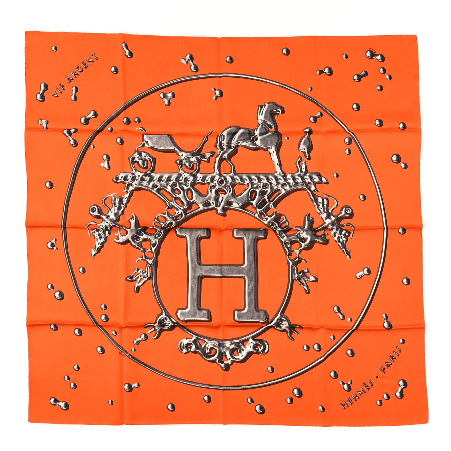 Silk Vif Argent Scarf 90 Orange
