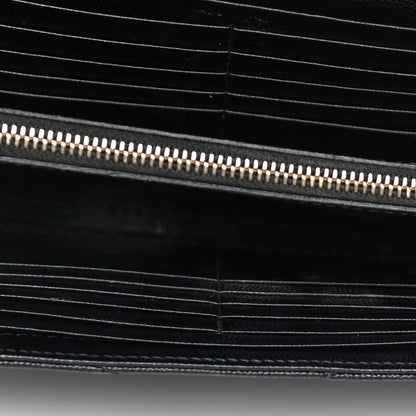 Saint Laurent Grain De Poudre Matelasse Chevron Monogram Chain Wallet Black 12 of 16