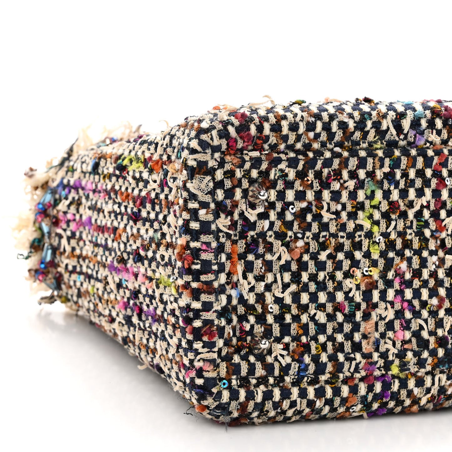 Tweed Fringe Medium Lady Dior Purple