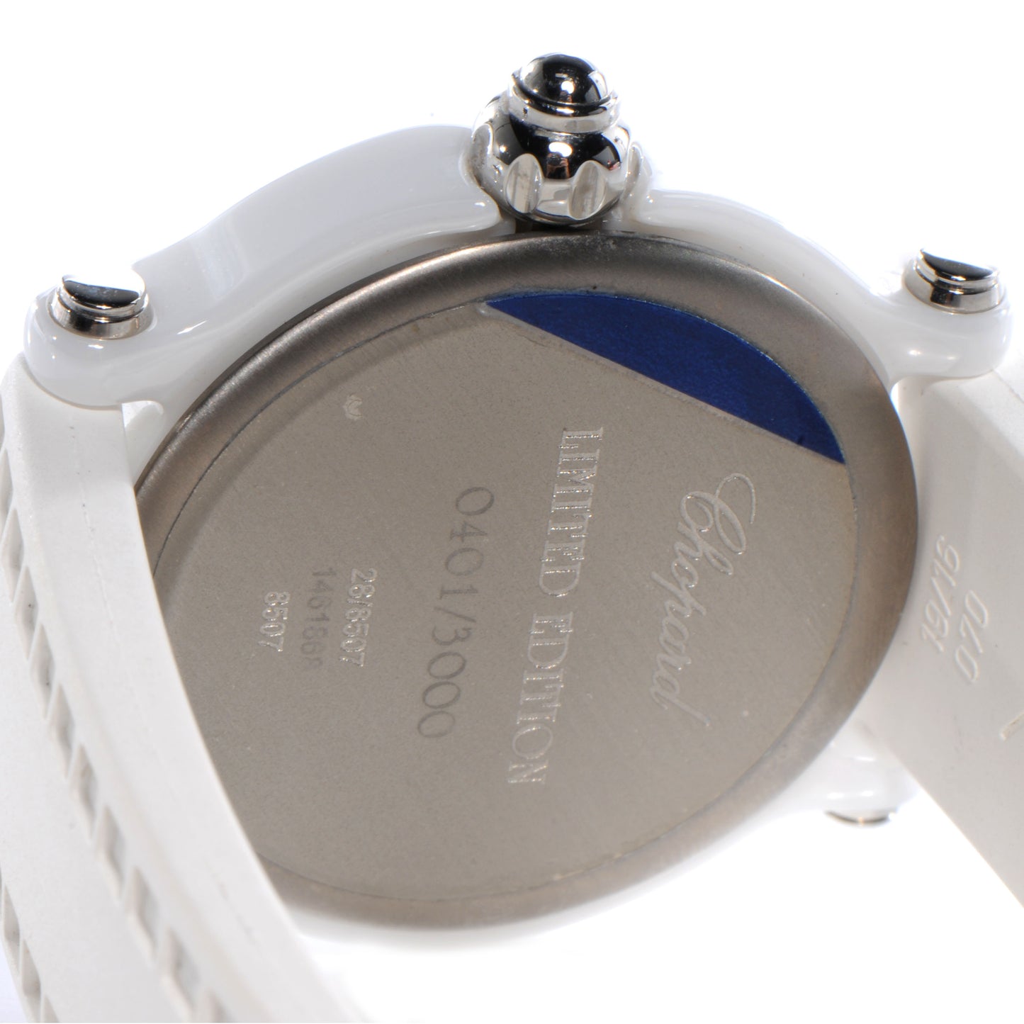 Stainless Steel Ceramic Rubber 3 Diamond 36mm Happy Sport Quartz Watch