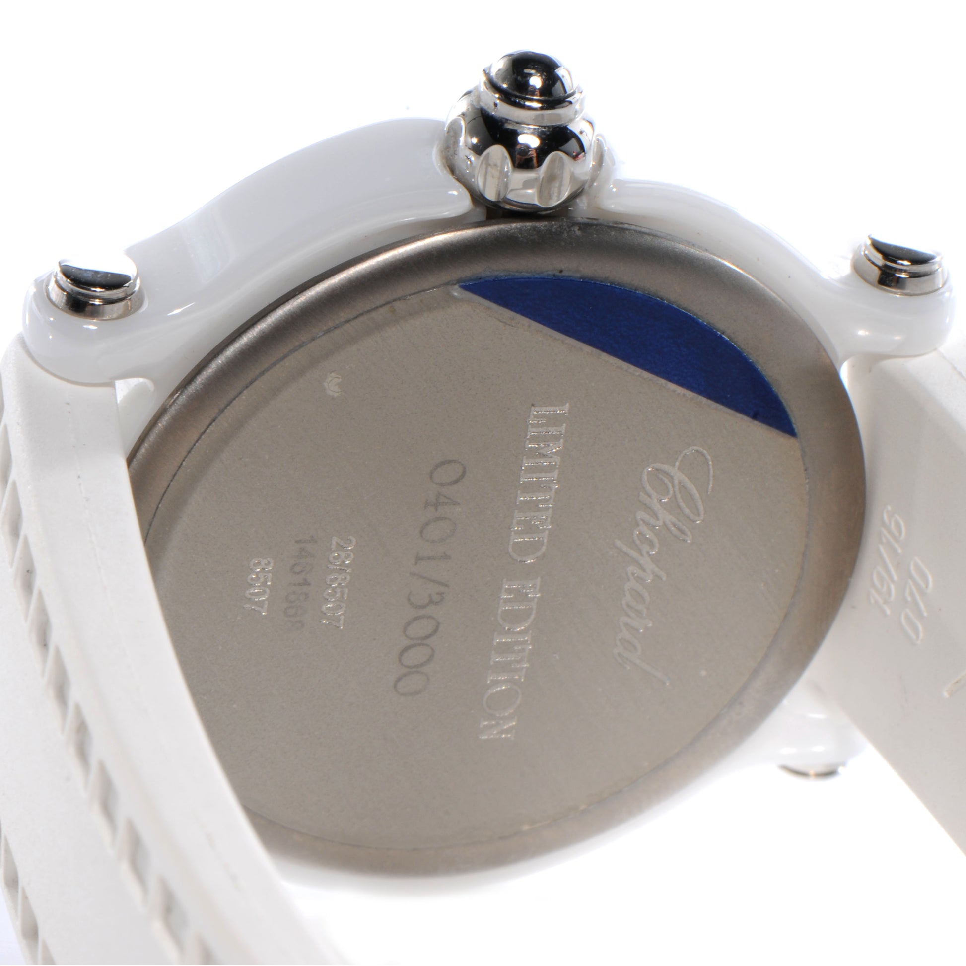 Chopard Stainless Steel Ceramic Rubber 3 Diamond 36mm Happy Sport Quartz Watch 4 of 6