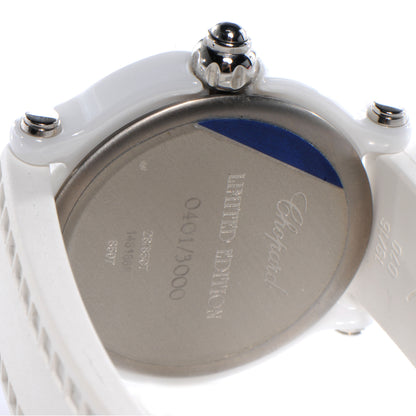 Chopard Stainless Steel Ceramic Rubber 3 Diamond 36mm Happy Sport Quartz Watch 4 of 6