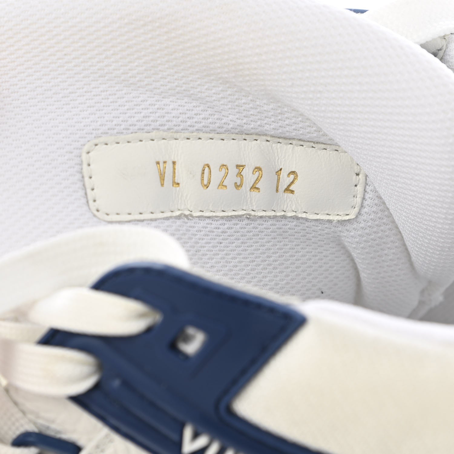 Louis Vuitton Calfskin Embossed Monogram Denim Mens LV Trainer Sneakers 12 Blue 8 of 8