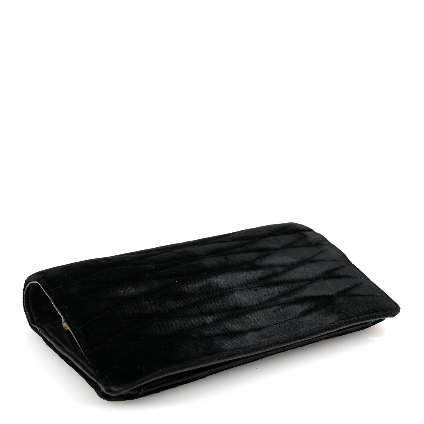 Velvet Quilted Clutch Black