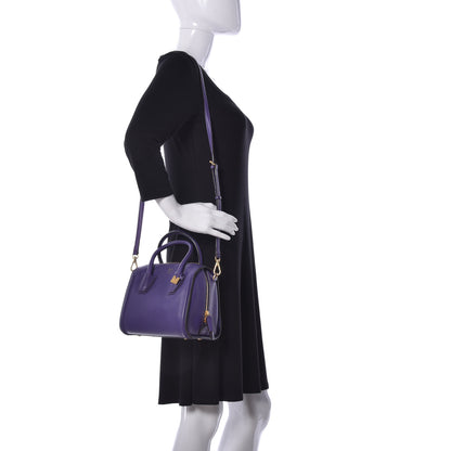 MCM Calfskin Boston Bag Purple 2 of 10