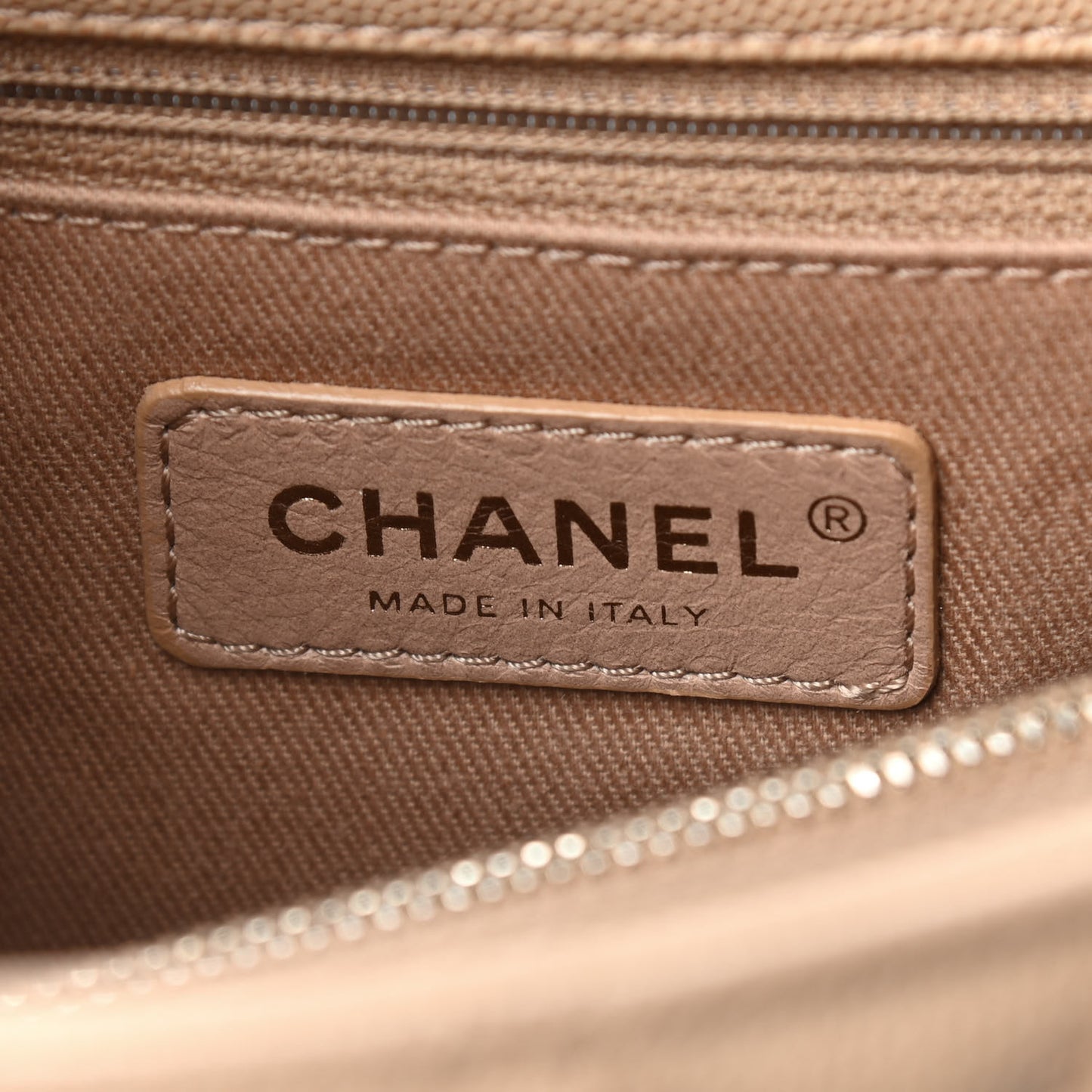 Caviar Quilted Small Coco Handle Flap Beige