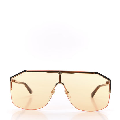 Gucci Metal Rimless Square Sunglasses GG0291S Ambar Gold 2 of 8