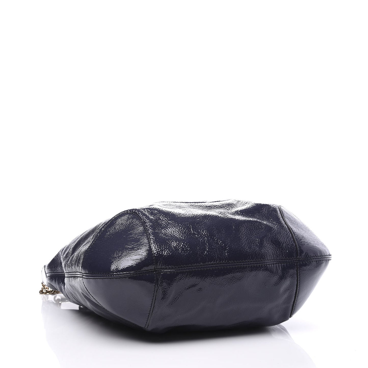 Patent Medium Soho Chain Hobo Uniform Blue