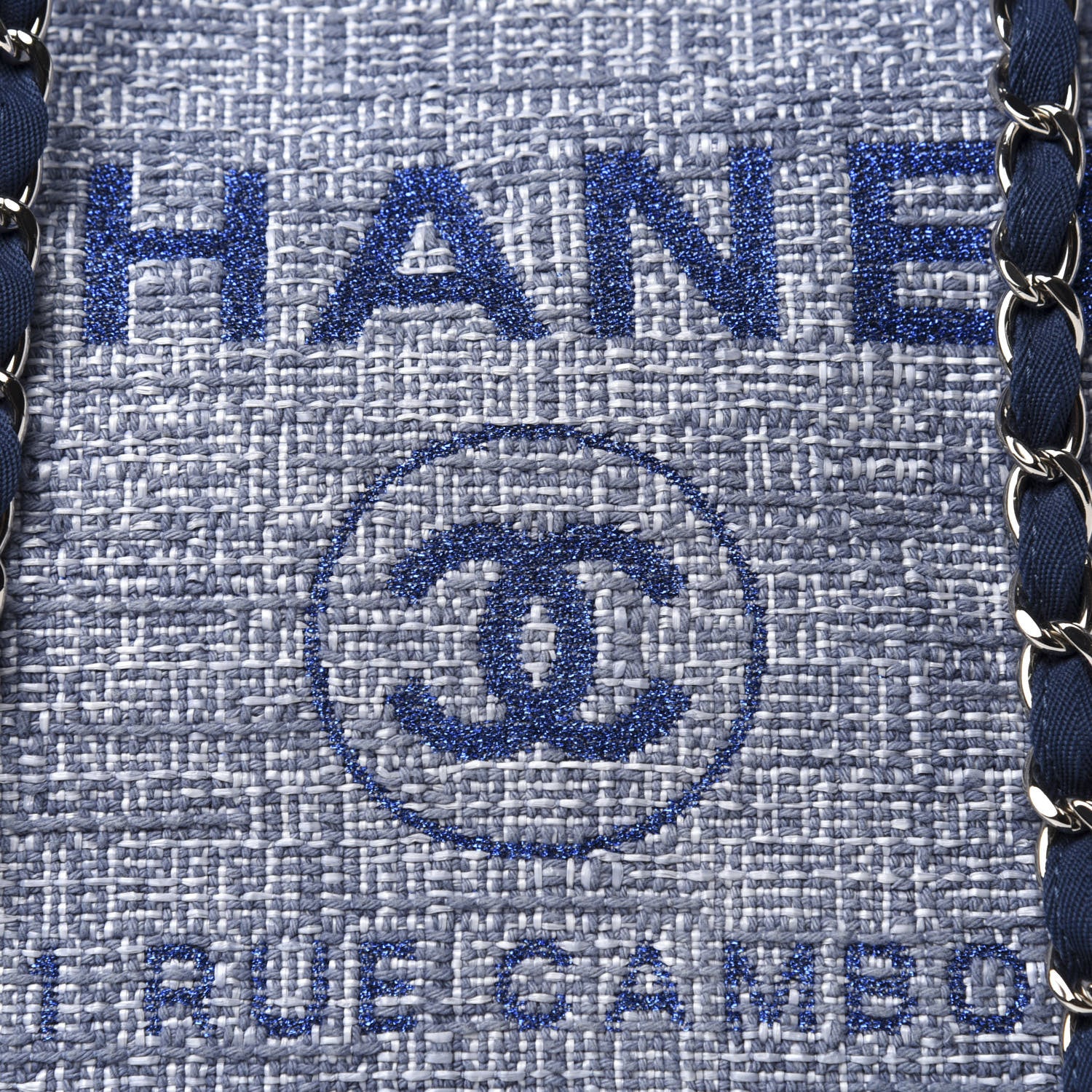 Chanel Woven Straw Raffia Medium Deauville Tote Blue 10 of 10