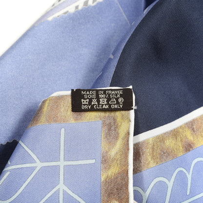 Hermes Silk Selle D'Officier En Grande Tenue Scarf 90 Marine Violet Parme 3 of 3