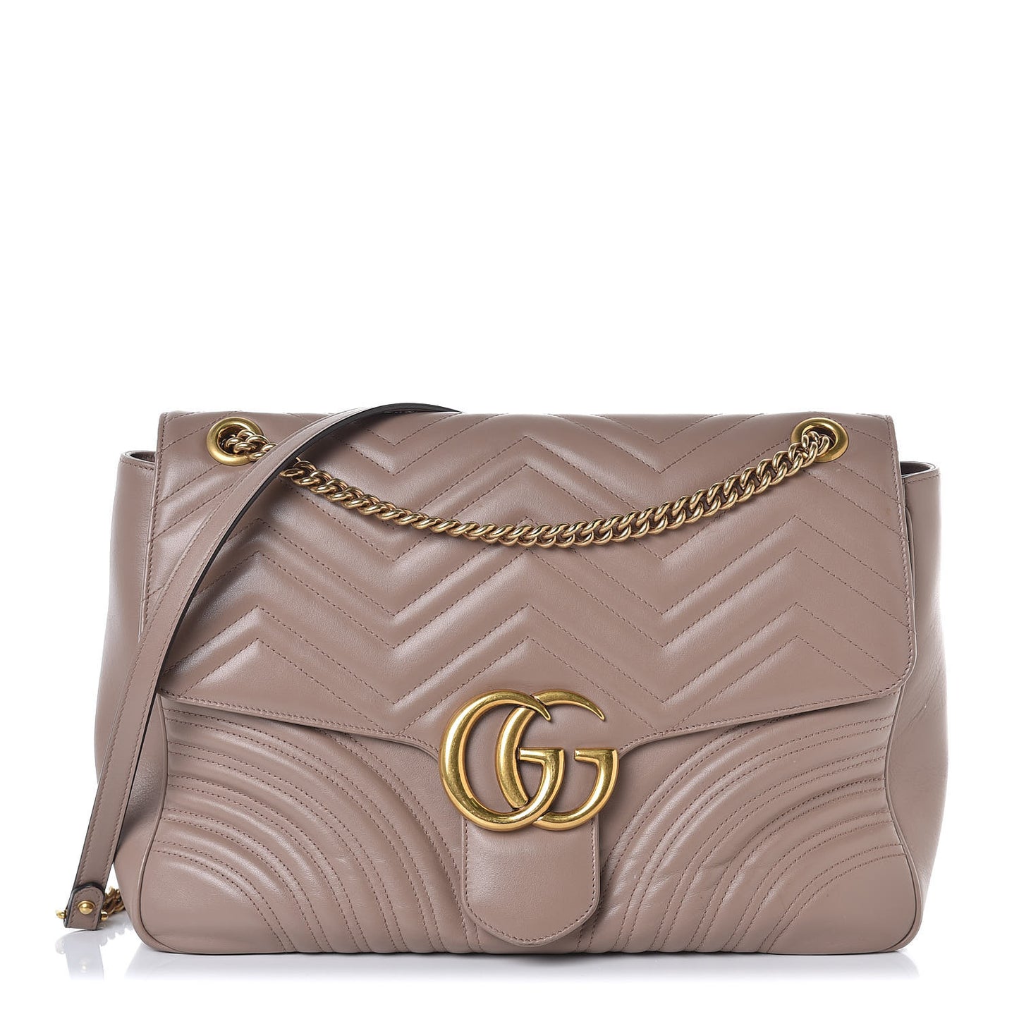 Calfskin Matelasse Heart Large GG Marmont Shoulder Bag Porcelain Rose