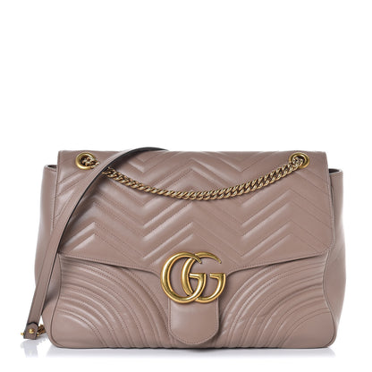 Gucci Calfskin Matelasse Heart Large GG Marmont Shoulder Bag Porcelain Rose 1 of 7