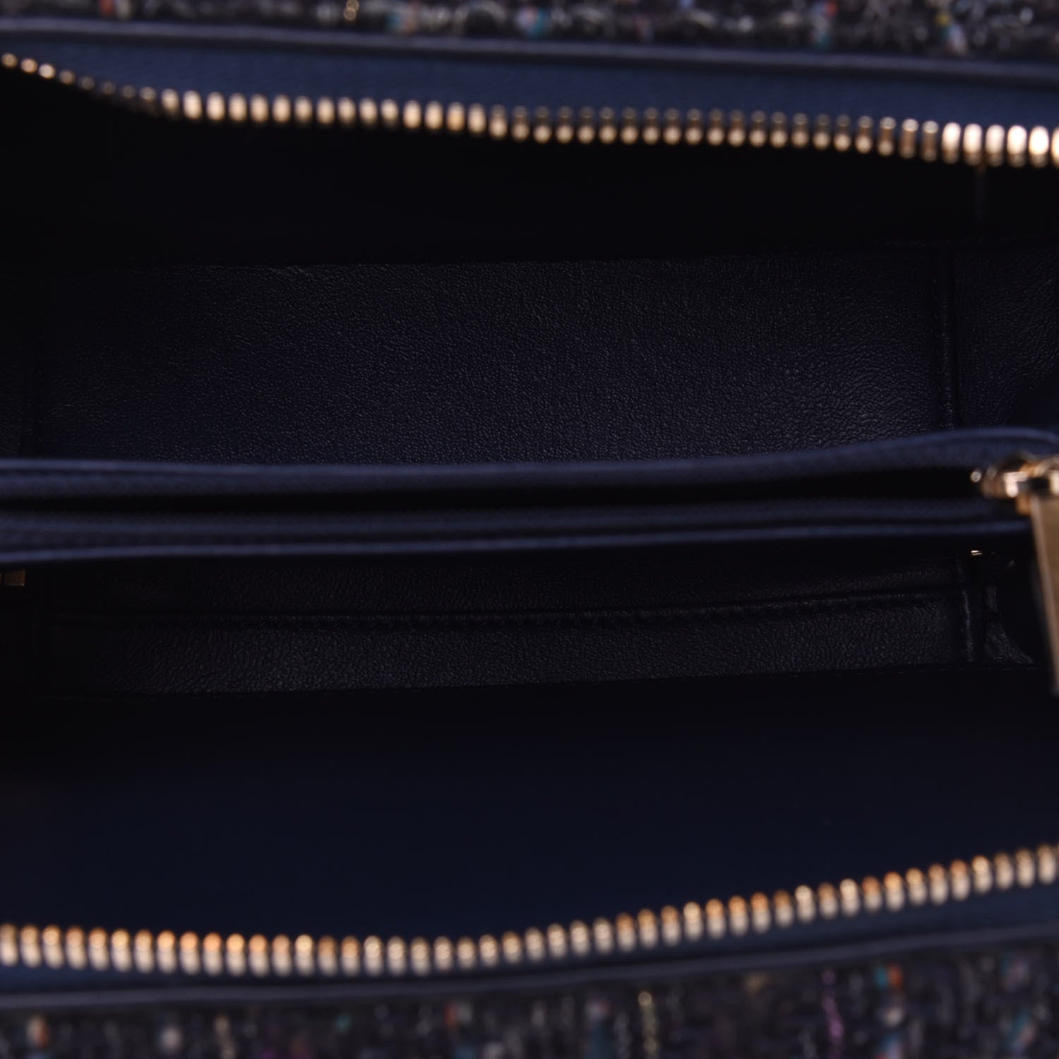 Chanel Tweed Snakeskin Quilted Medium CC Filigree Vanity Case Dark Navy 5 of 19