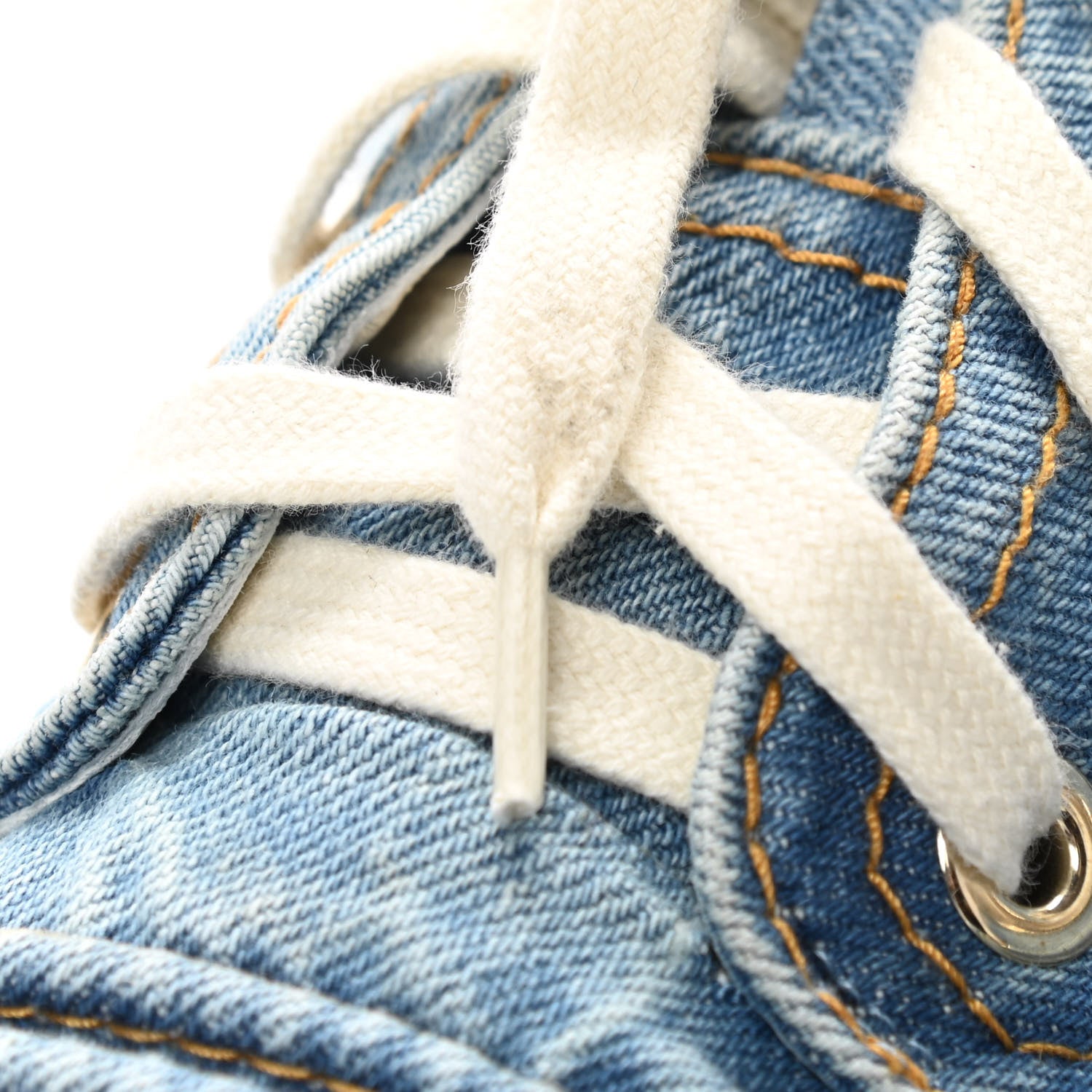 Chanel Denim Lace Up Boots 38.5 Light Blue 4 of 11