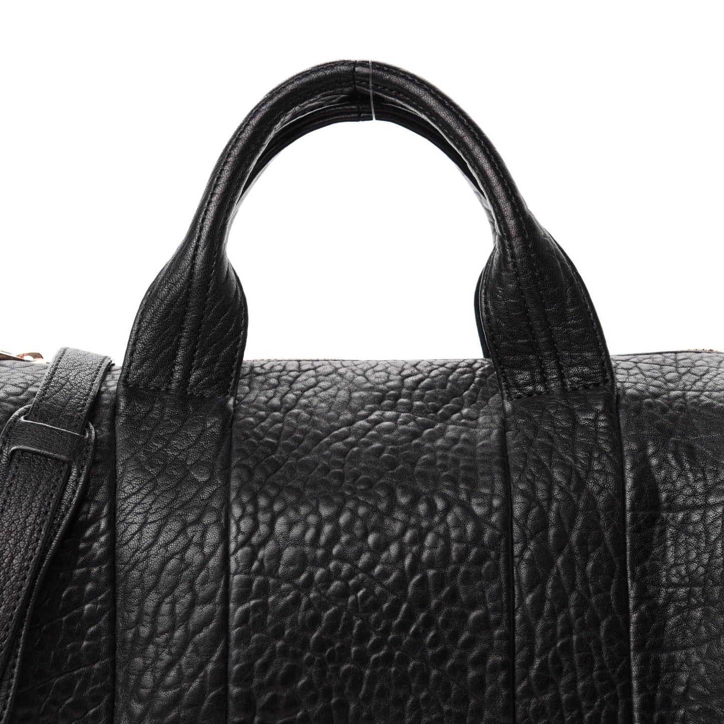 Pebbled Lambskin Rocco Black Rose Gold Hardware