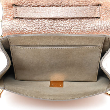 Chloe Metallic Grained Goatskin Drew Shoulder Bag Rose Gold 4 of 4