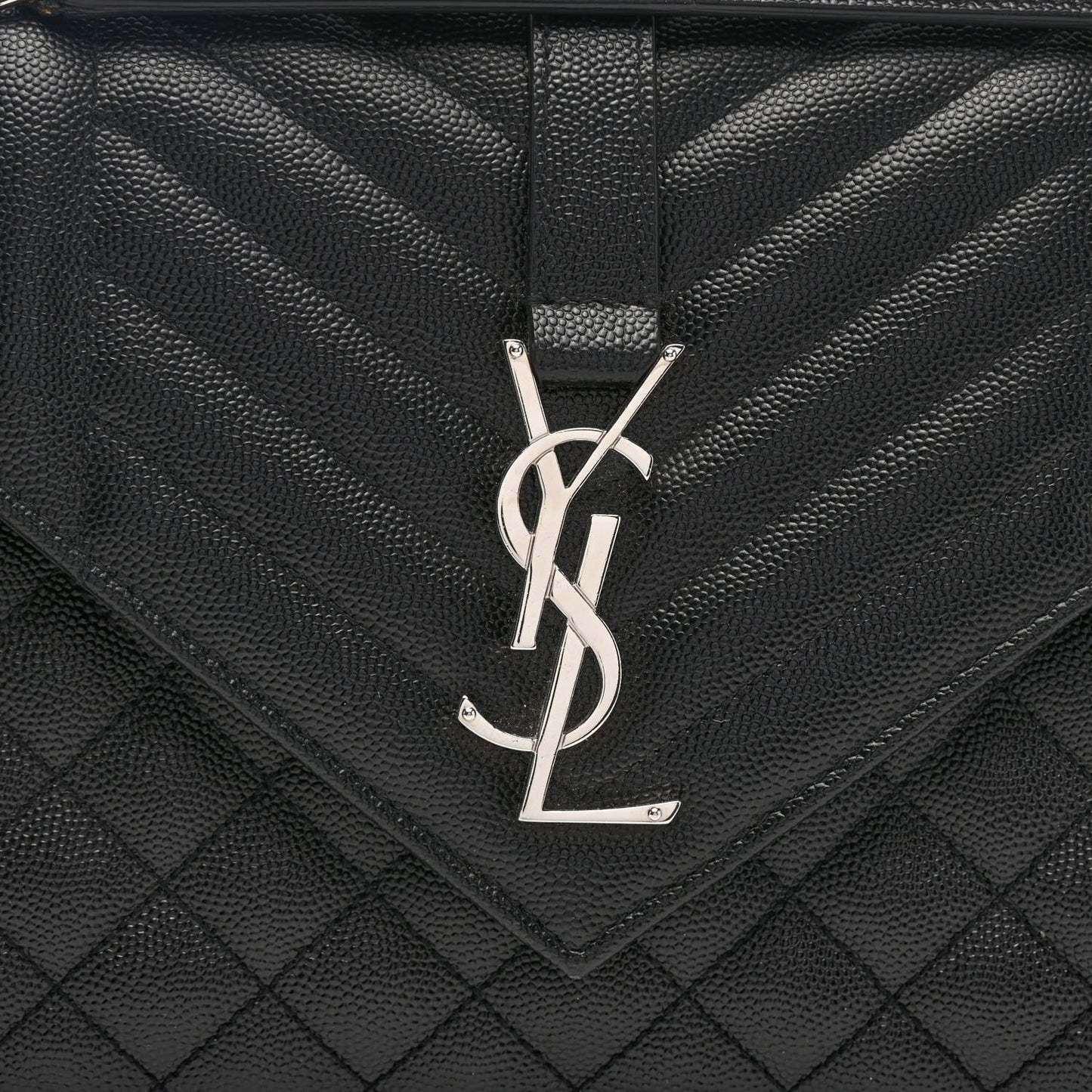 Grain De Poudre Textured Mixed Matelasse Triquilt Medium Monogram Satchel Black