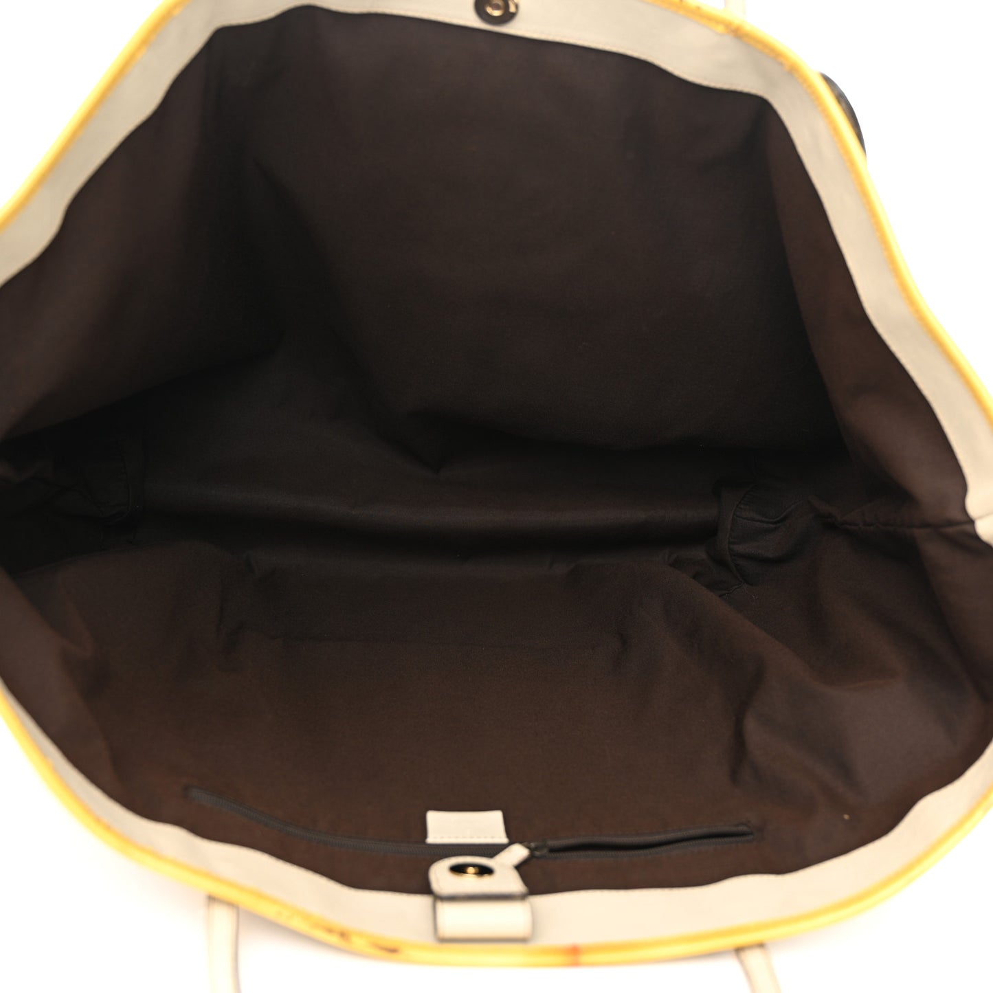 GG Monogram Patent Oliver Pug Tote Yellow Beige