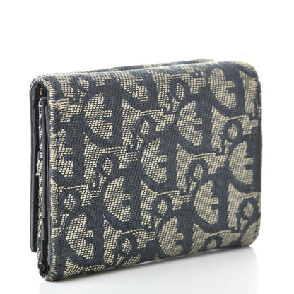 Christian Dior Monogram Compact Saddle Wallet Blue 3 of 10