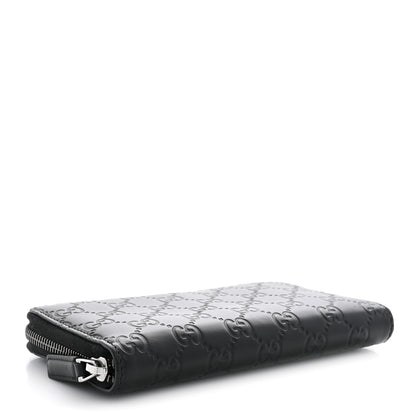 Gucci GG Calfskin Embossed Emblem Zip Around Wallet Black 4 of 9
