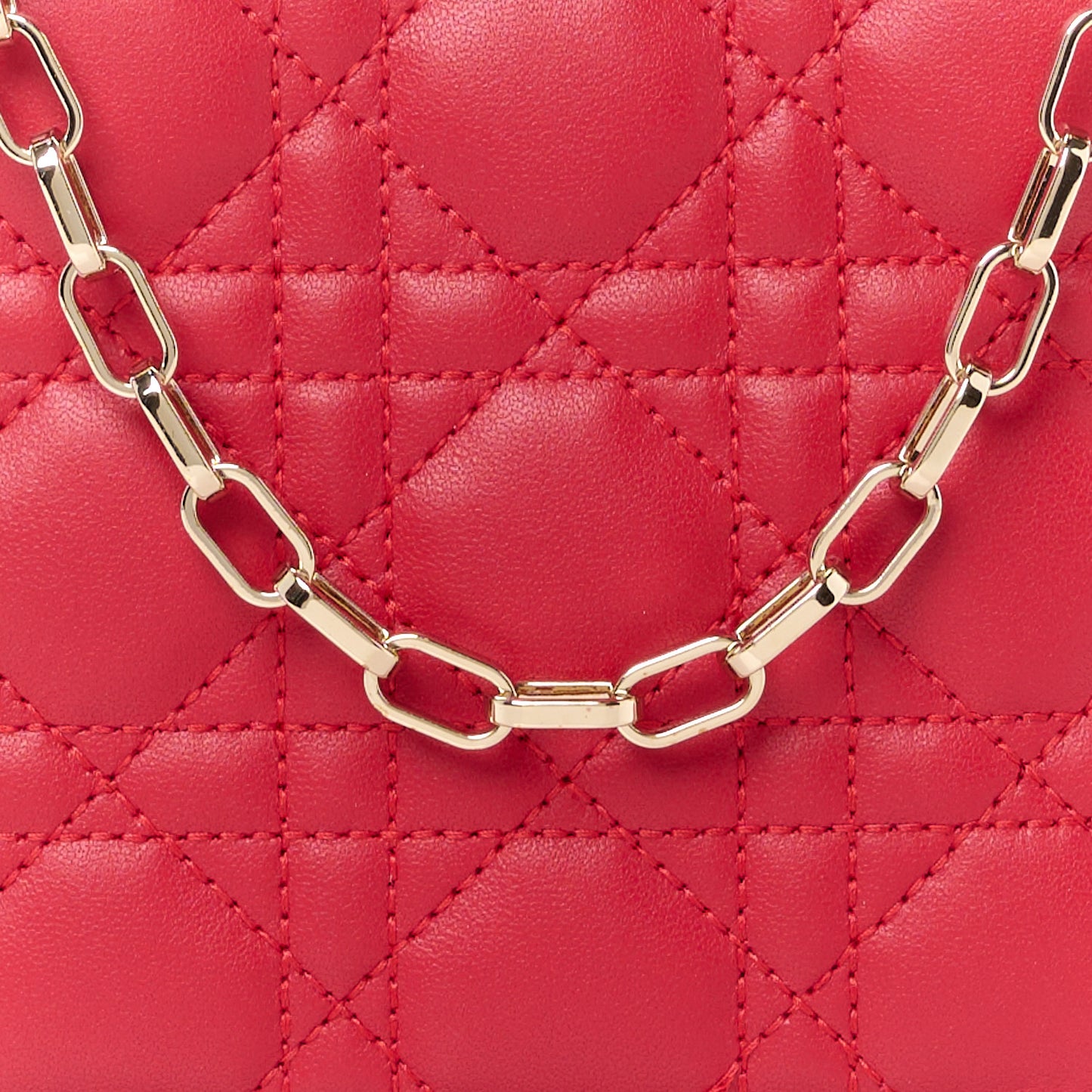 Lambskin Cannage Milly Mini Drawstring Bag Red