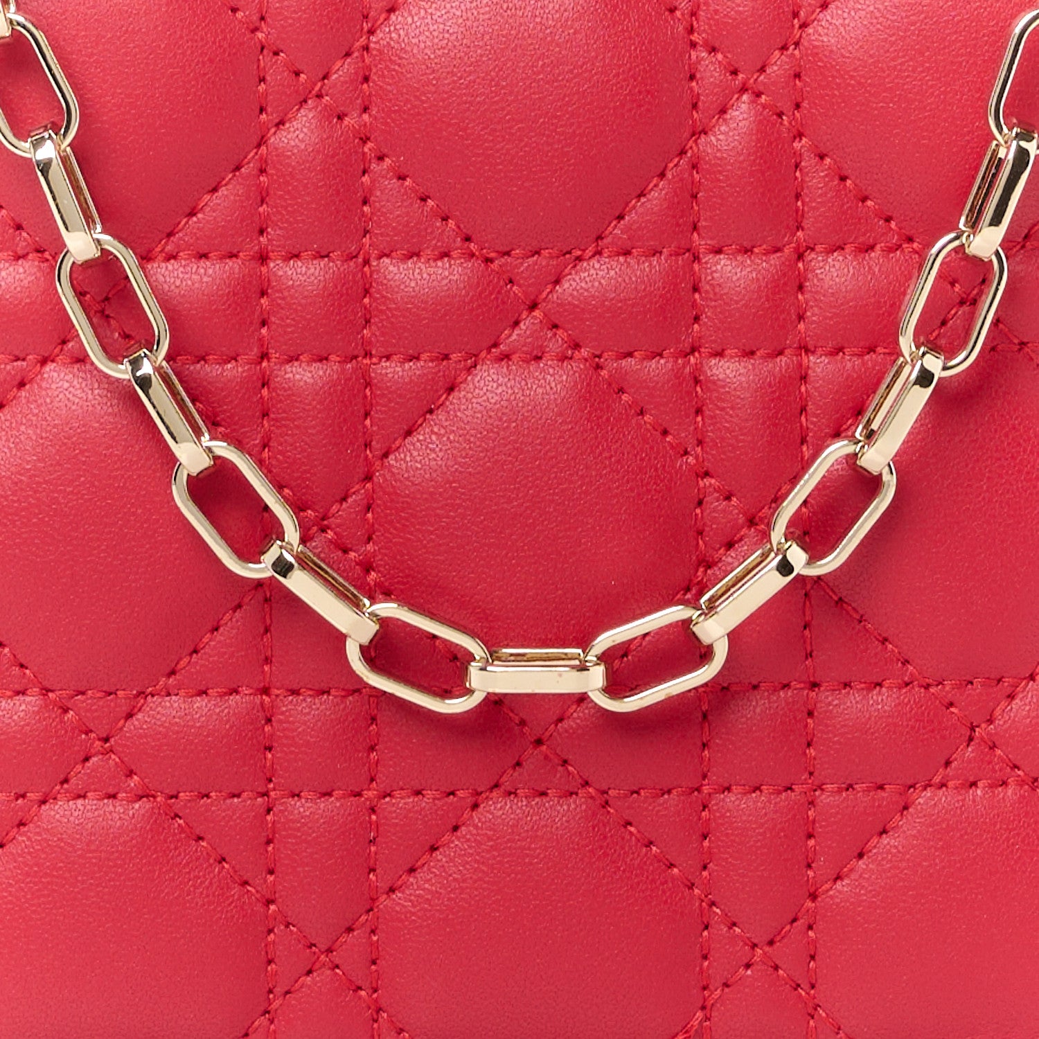 Christian Dior Lambskin Cannage Milly Mini Drawstring Bag Red 8 of 10