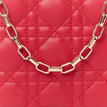 Christian Dior Lambskin Cannage Milly Mini Drawstring Bag Red 8 of 10