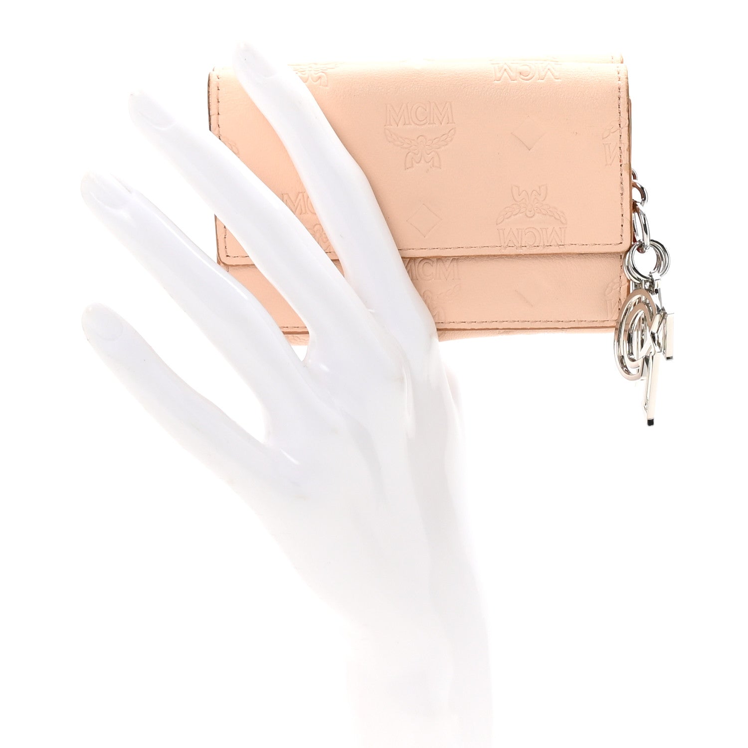 MCM Calfskin Ottomar Monogram Tri-Fold Wallet Hot Coral 2 of 6